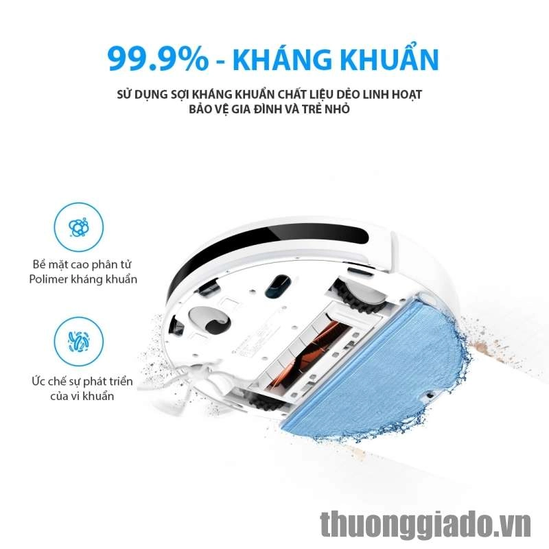 Robot hút bụi lau nhà Xiaomi Mijia 2C, công suất hút 2700Pa, 110 phút thời lượng, kết hợp làm sạch và khử trùng