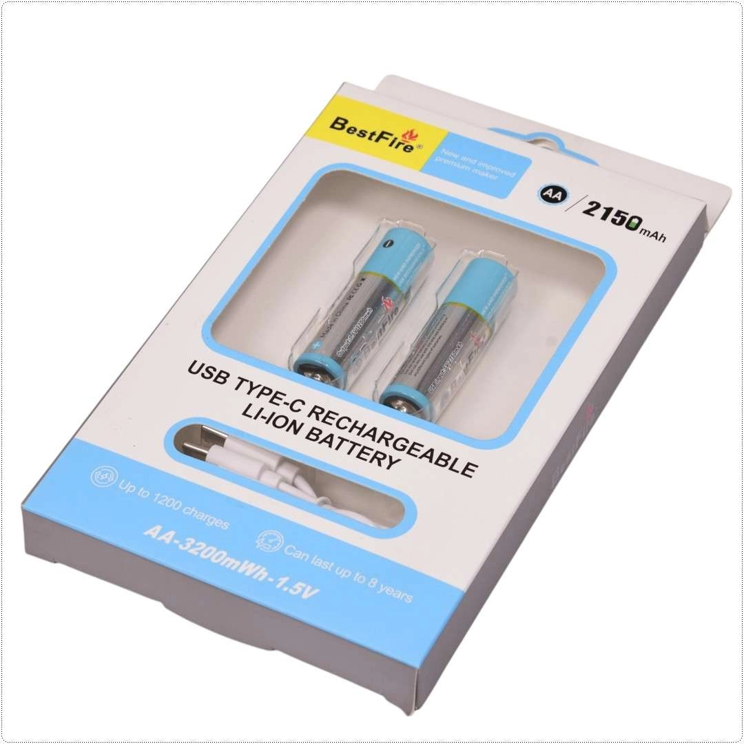 Bộ 2 viên / 4 viên pin sạc AA 1.5V BestFire 3200mWh 2150mAh có cổng sạc type-c