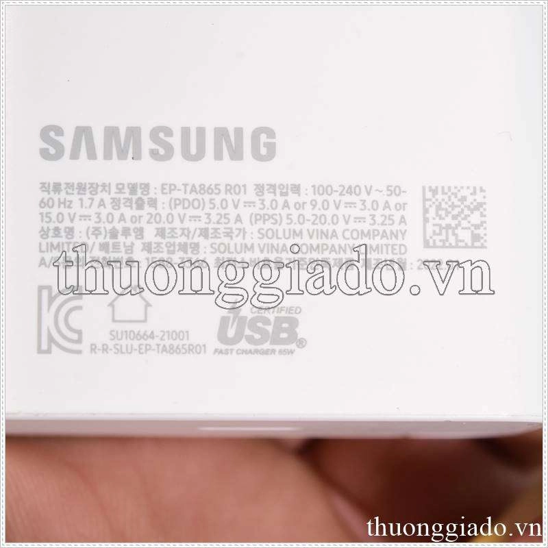 Củ sạc nhanh Samsung 65W chính hãng EP-TA865 R01 bản Châu Âu Củ sạc nhanh Samsung 65W chính hãng EP-TA865 R01 bản Châu Âu