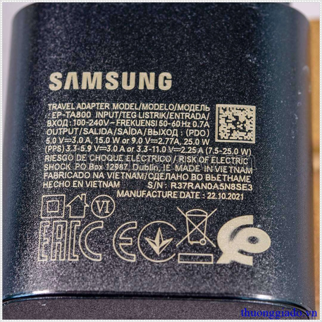 Củ sạc nhanh Samsung EP-TA800 Super Fast Charging (25W) N985 N980 N975 N970 G998 G996 G988 G985