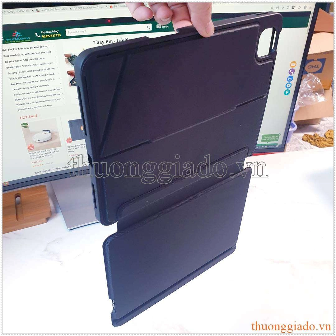 Bao da kèm bàn phím iPad Air 5 M1 11 inch 2021 , iPad Air 4 10.9 inch 2020 có touchpad, có đèn nền phím bấm, có ngăn để bút, hỗ trợ kết nối 3 thiết bị cùng lúc (mẫu 2023)