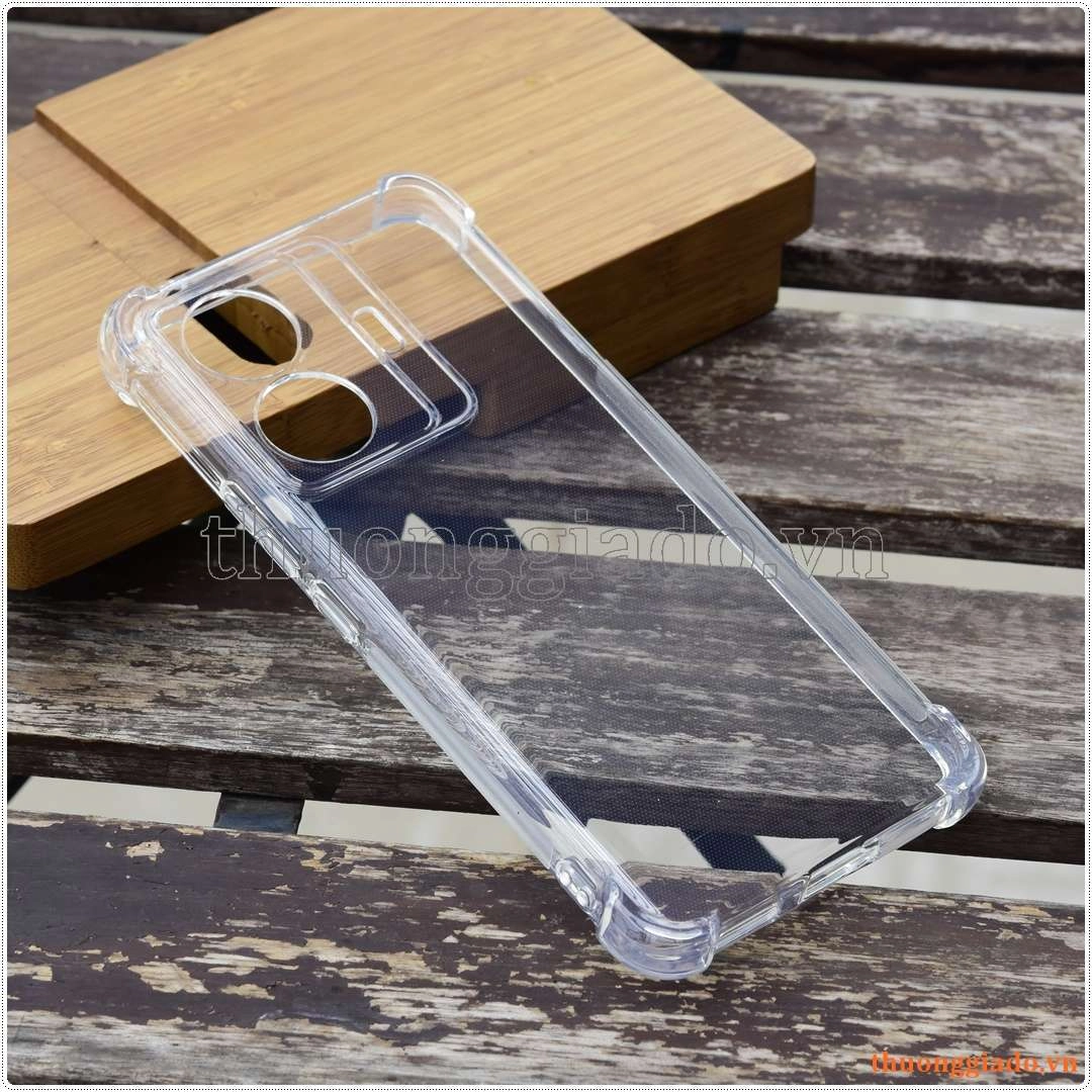 Ốp lưng dẻo trong suốt Vivo S15E (5G), tăng cường chống sốc 4 góc