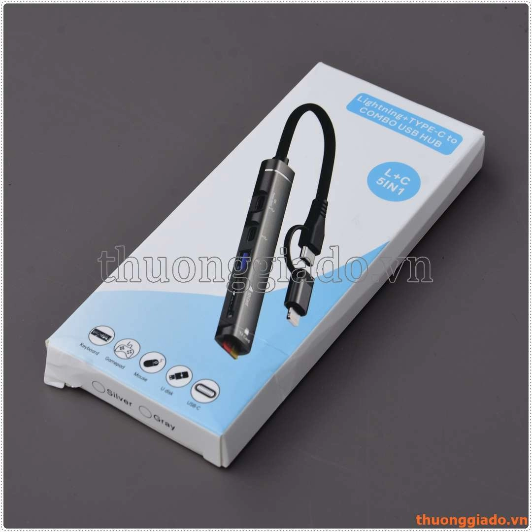 Lightning Type C to combo usb hub (5 in 1)