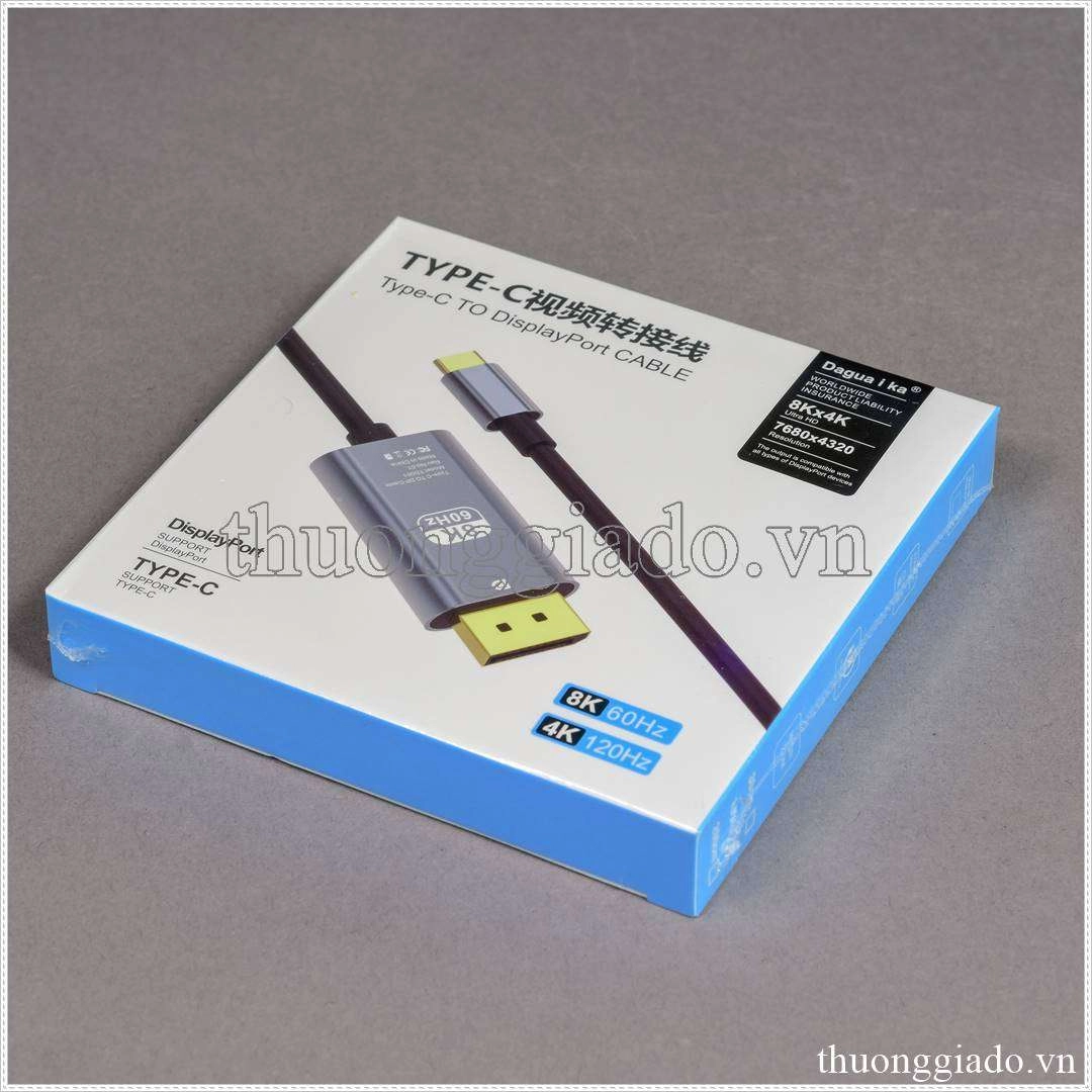 Cáp Type C to Displayport 8K 60Hz, 4K 120Hz, dài 1.5 mét