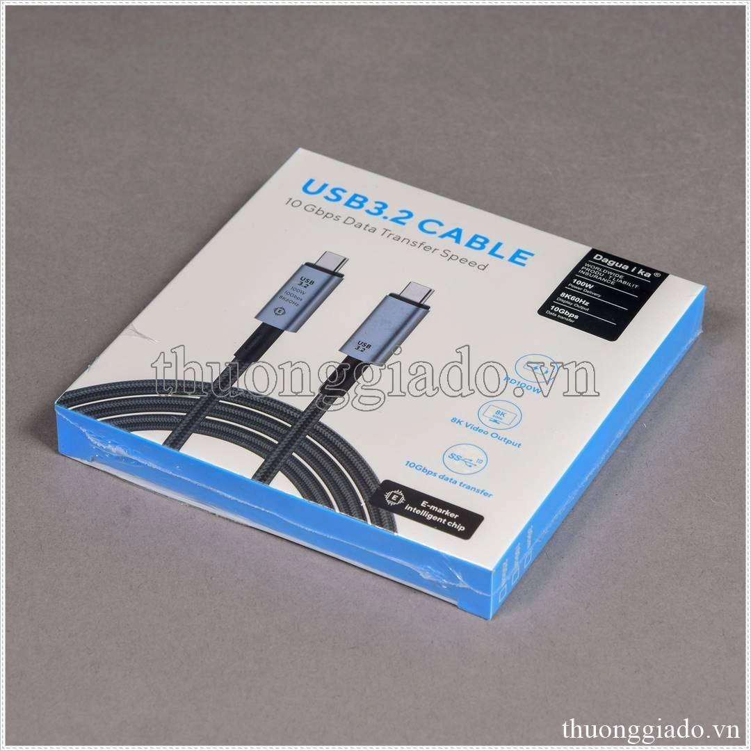 Cáp USB 3.2 Gen 2 Type C tốc độ 10Gbps video 8k, sạc nhanh PD 100W, dài 1 mét Cáp USB 3.2 Gen 2 Type C tốc độ 10Gbps video 8k, sạc nhanh PD 100W, dài 1 mét