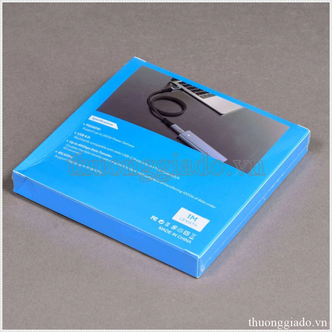 Cáp sạc usb4 type c, có màn hình, tốc độ 40Gbps, sạc nhanh PD 240W, video 8K 60Hz