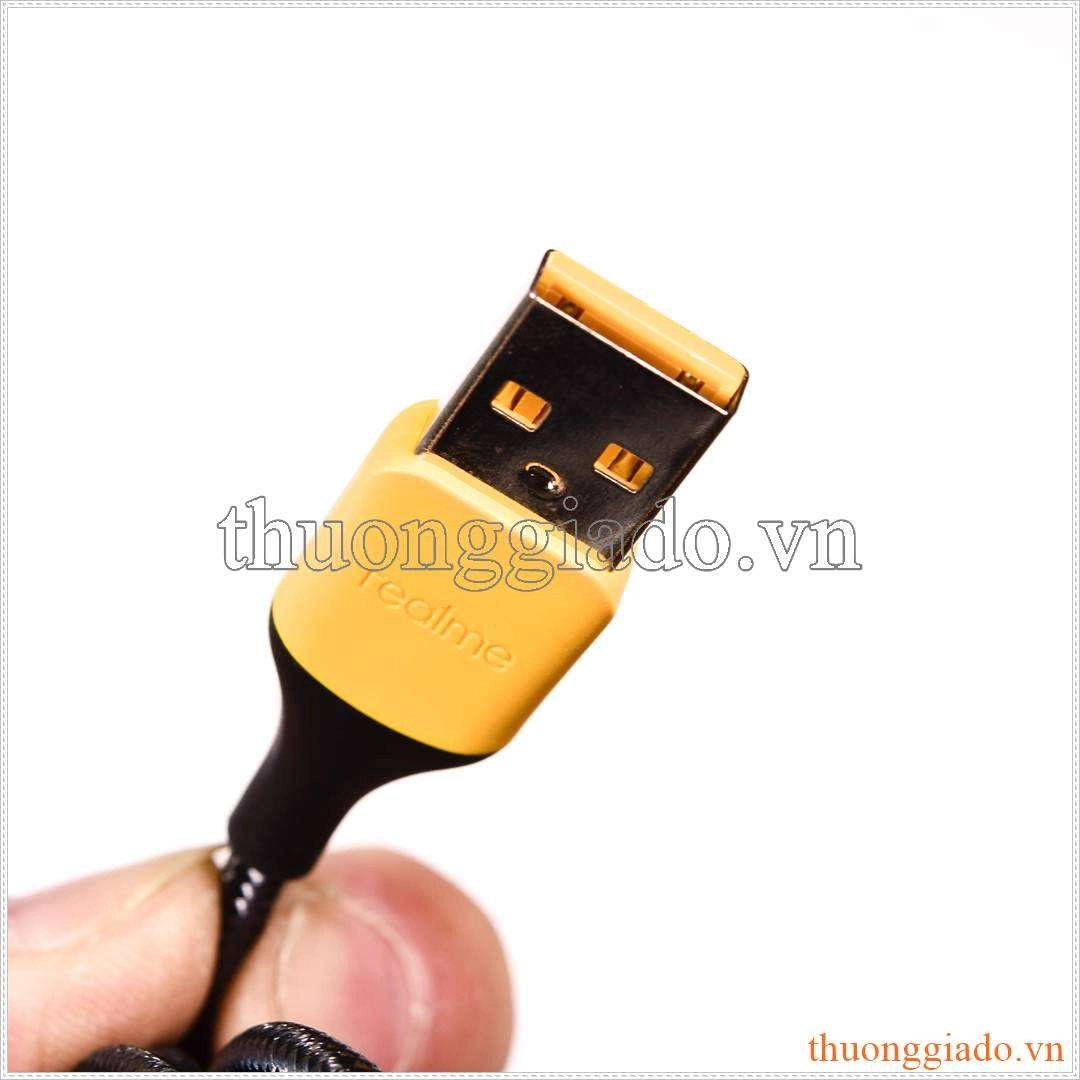Dây sạc 3 đầu - Cáp sạc 3 đầu - Dây sạc đa năng Realme RTX214 (type C, lightning, micro usb) 1.2m 2.4A