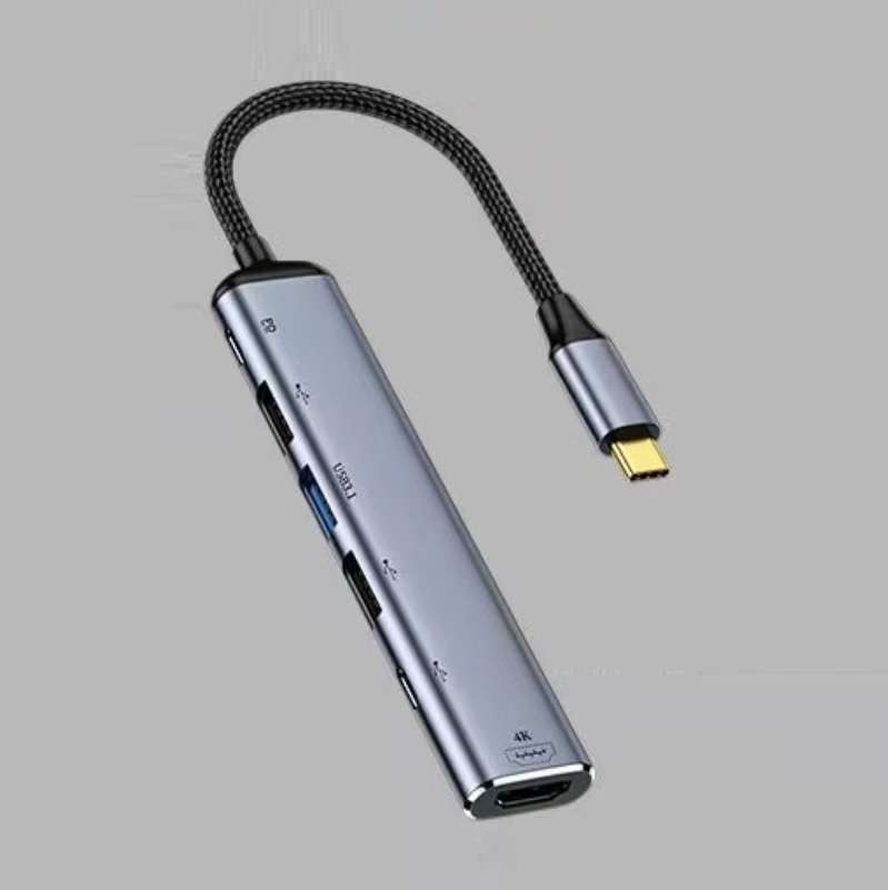 Type C sang HDMI, PD, USB 3.0, USB 2.0 (6 in 1, dài 10cm)