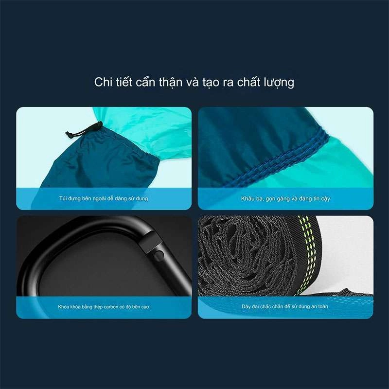 Võng du lịch vải dù Xiaomi Zenph chịu tải 300kg, rộng 1,4m, dài 2,7m