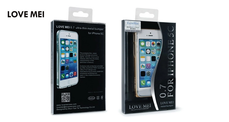 iPhone  5C LOVE MEI 0.7mm ultra thin metal bumper