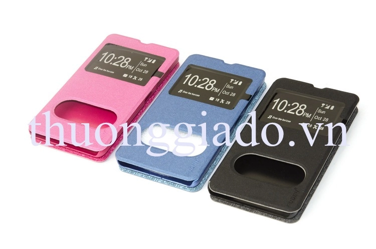 Bao Da Microsoft Lumia 535 (Hiệu Pudini, có 2 cửa sổ:01 view, 01 vuốt )