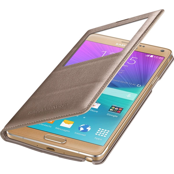 Bao Da Samsung Galaxy Note 4 S View Flip Cover Padding Chính Hãng Màu Vàng