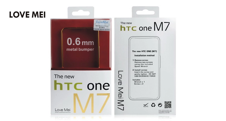 Love Mei Metal Bumper For HTC ONE (M7) 0.6mm