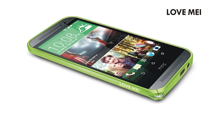 Ốp vành viền HTC One (M8) LoveMei Bumper, hợp kim, siêu mỏng