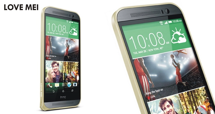 Ốp vành viền HTC One (M8) LoveMei Bumper, hợp kim, siêu mỏng