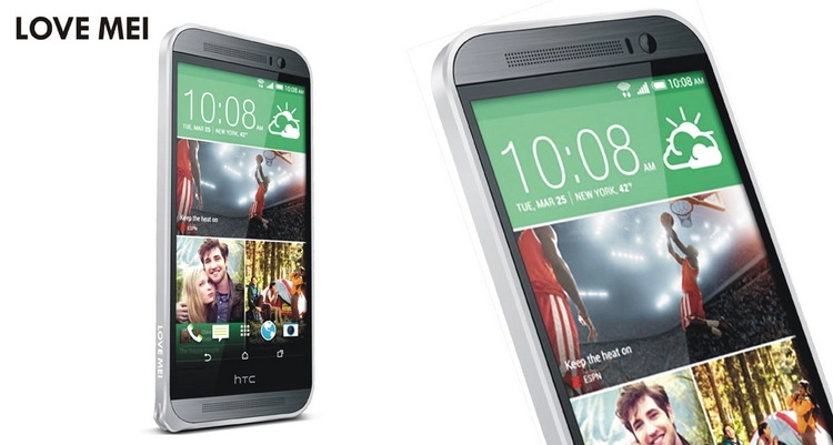 Ốp vành viền HTC One (M8) LoveMei Bumper, hợp kim, siêu mỏng