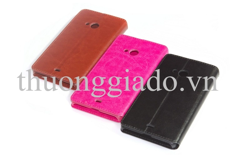 Bao Da Microsoft Lumia 535-Cầm tay nắp gập mở kiểu flip_Leather Case