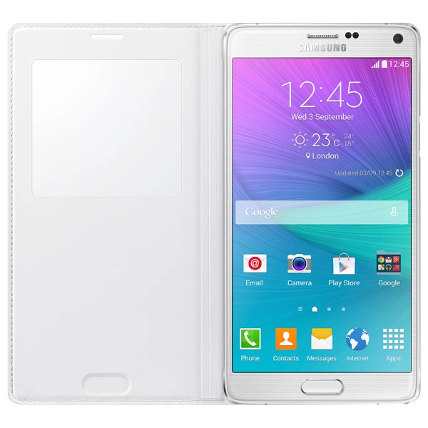 Bao Da Samsung Galaxy Note 4 S View Flip Cover Padding Chính Hãng Màu Trắng