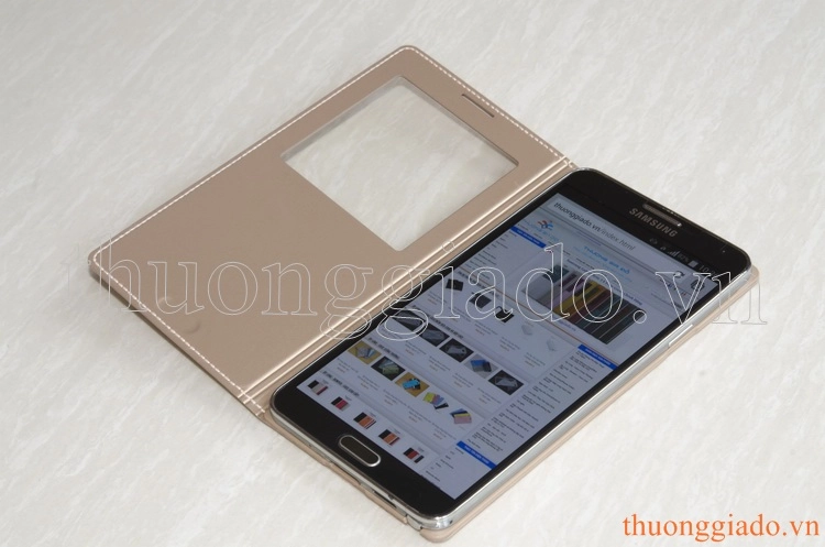 Genuine Samsung Galaxy Note 3 S View Cover Màu Vàng Champagne  Chính Hãng