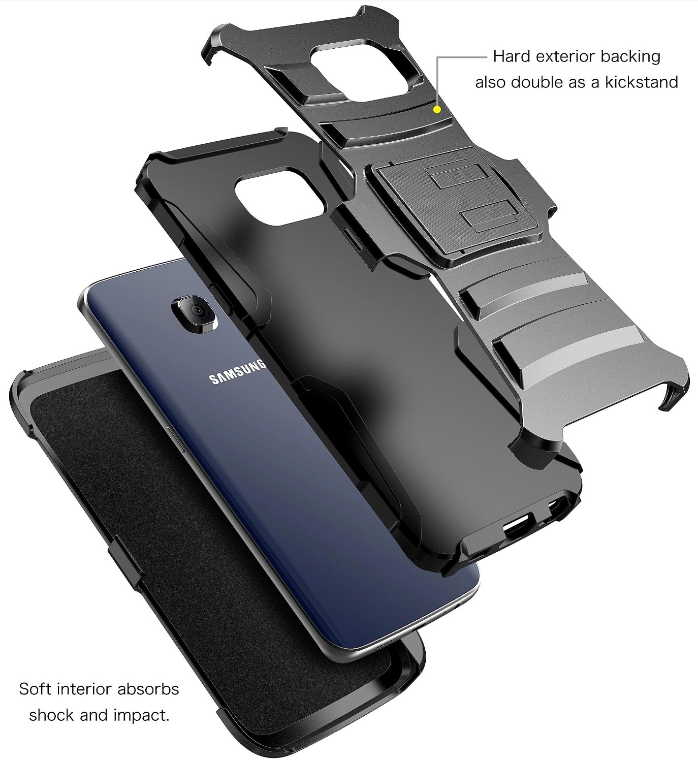 Ốp chống sốc Samsung Galaxy S6 Edge/ G925f (kèm kẹp đeo thắt lưng)