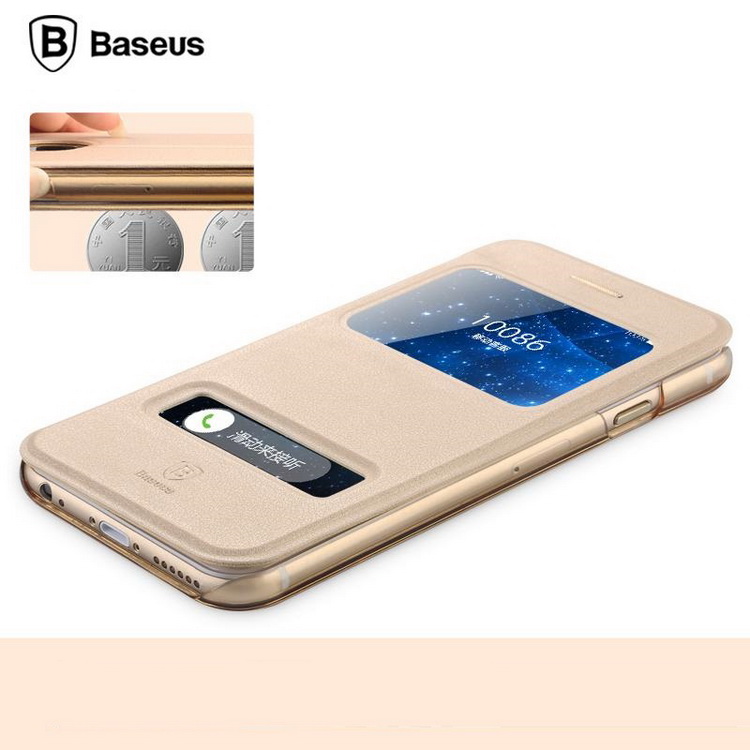 Bao Da iPhone 6 - 4.7" 2 Cửa Sổ View ( Hiệu Baseus, PURE VIEW CASE )
