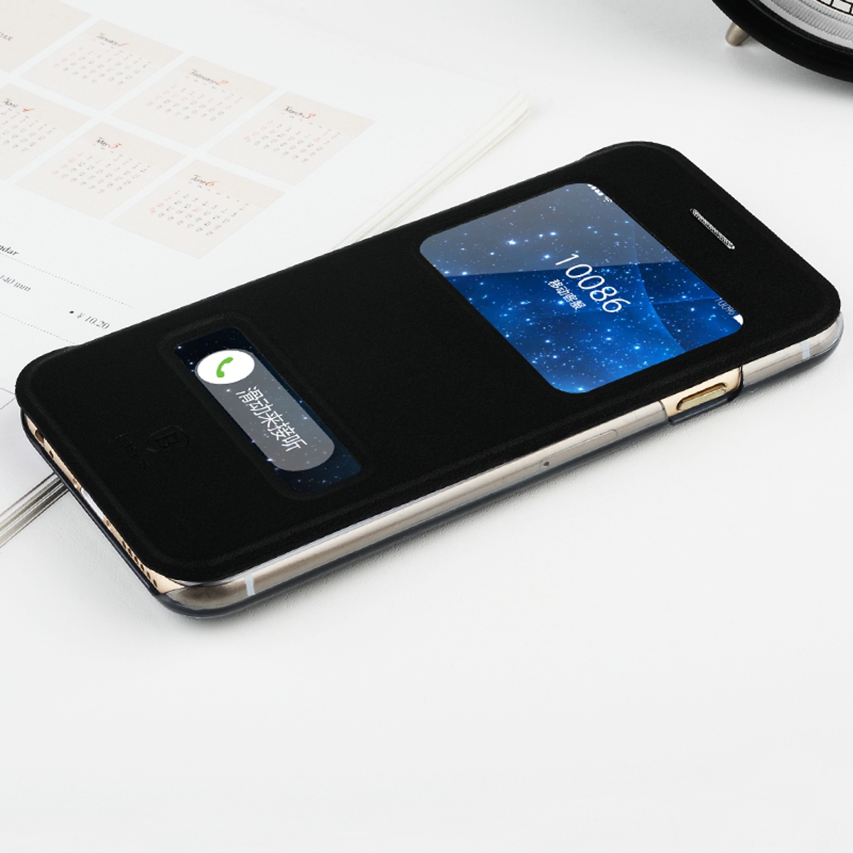 Bao Da iPhone 6 - 4.7" 2 Cửa Sổ View ( Hiệu Baseus, PURE VIEW CASE )