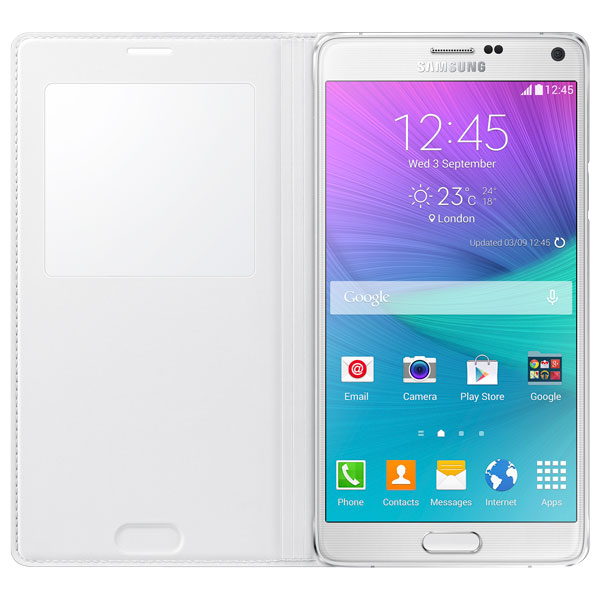 Bao Da Samsung Galaxy Note 4 S View Flip Cover Padding Chính Hãng Màu Trắng