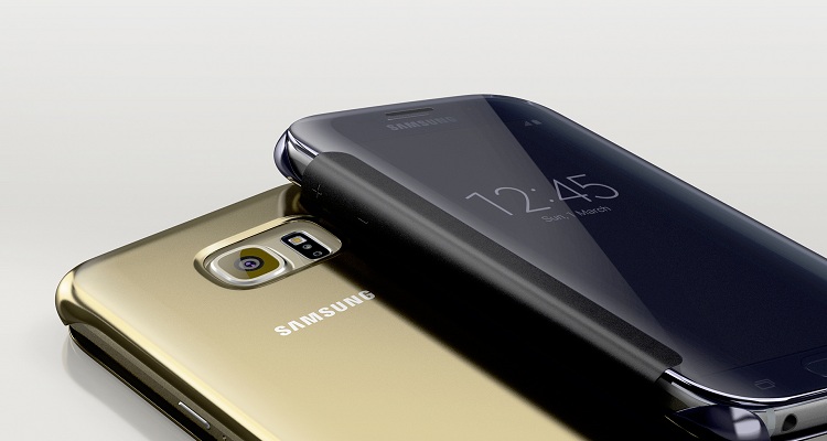 Bao Da Samsung Galaxy S6 G920f Clear View Cover Màu Vàng Chính Hãng