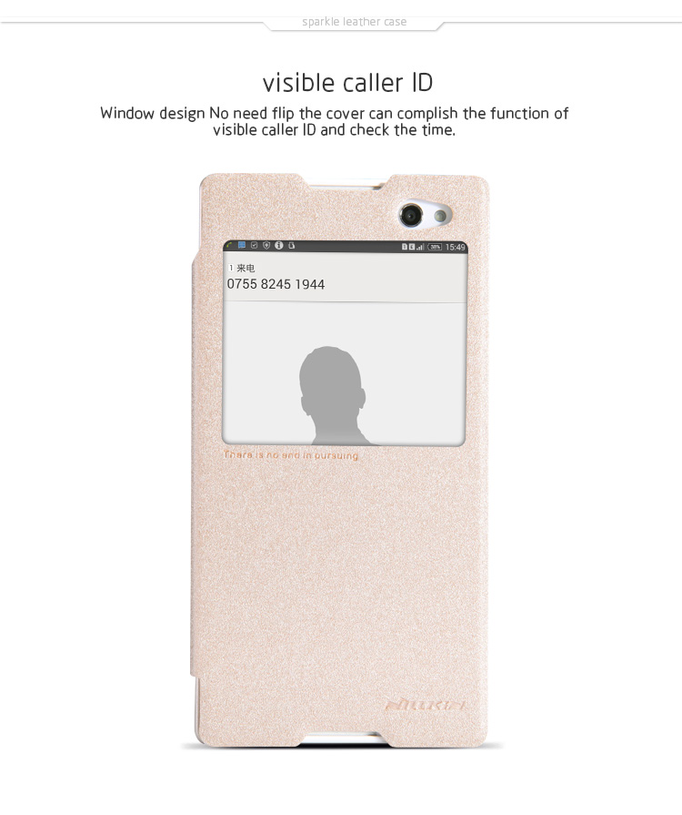 Bao Da Sony Xperia C3 / S55T ( Hiệu NillKin, NEW LEATHER CASE- Sparkle Leather Case )