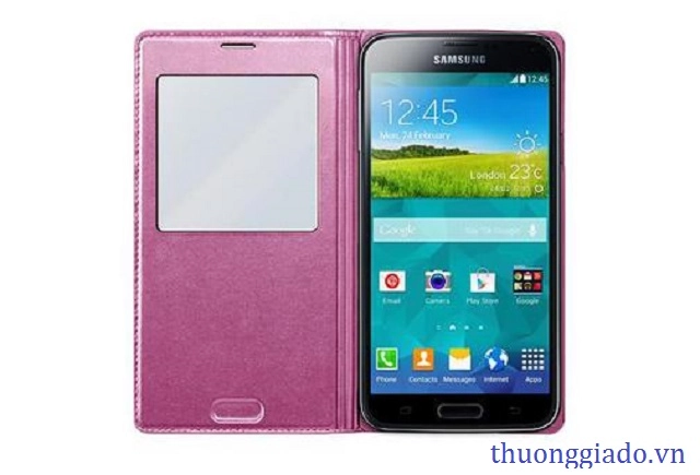 Bao Da S View Cover Chính Hãng cho Samsung Galaxy S5 Màu Hồng