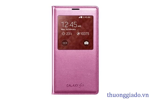 Bao Da S View Cover Chính Hãng cho Samsung Galaxy S5 Màu Hồng
