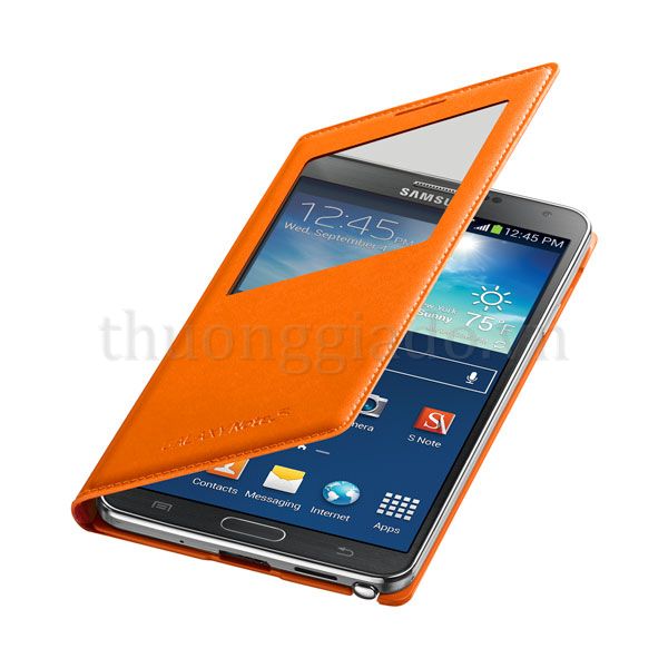 Genuine Samsung Galaxy Note 3 S View Cover Orange Chính Hãng