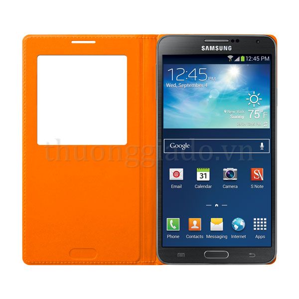 Genuine Samsung Galaxy Note 3 S View Cover Orange Chính Hãng
