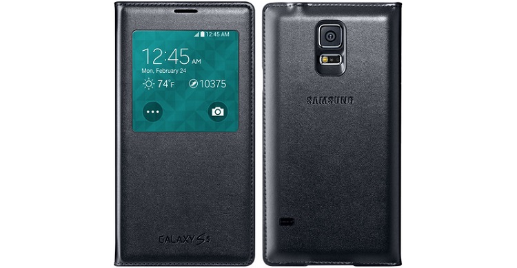 GENUINE SAMSUNG GALAXY S5/ SM-G900 S-VIEW FLIP CASE WIRELESS CHARGING COVER - BLACK