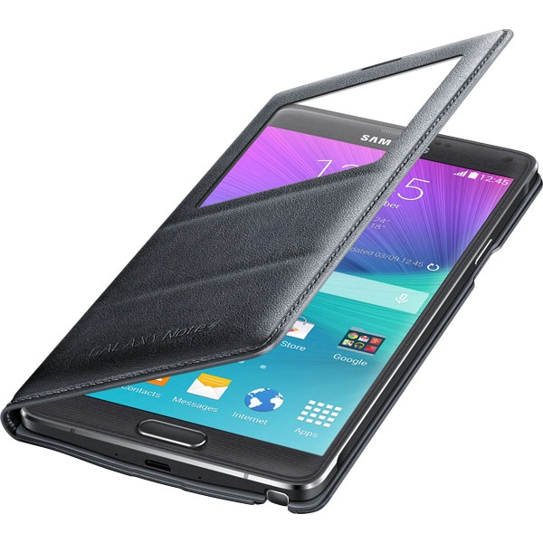 Bao Da Samsung Galaxy Note 4 S View Flip Cover Padding Chính Hãng Màu Xám Đen