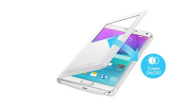 Bao Da Samsung Galaxy Note 4 S View Flip Cover Padding Chính Hãng Màu Xám Đen