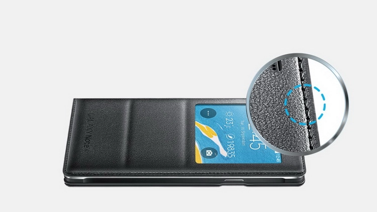 Bao Da Samsung Galaxy Note 4 S View Flip Cover Padding Chính Hãng Màu Xám Đen