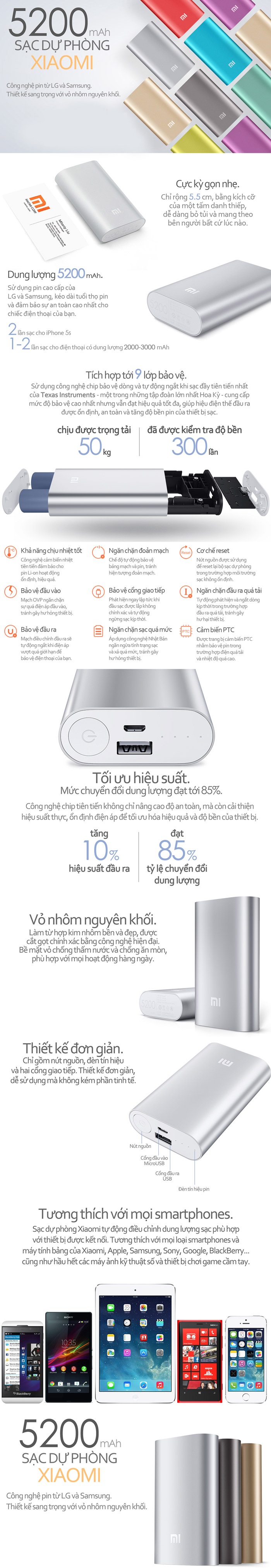 Pin sạc dự phòng Xiaomi Mi Power Bank 5200mAh