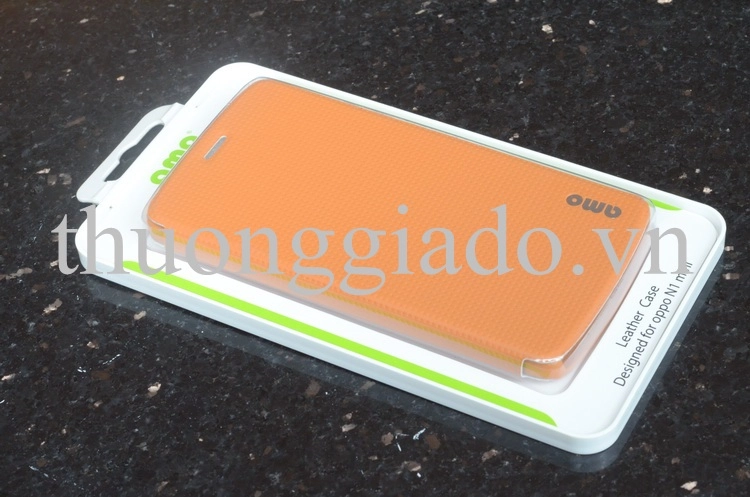 Bao Da Cầm Tay Nắp Gập Mở Kiểu Flip Cho OPPO Find N1 mini ( Hiệu AMO ) Màu Cam