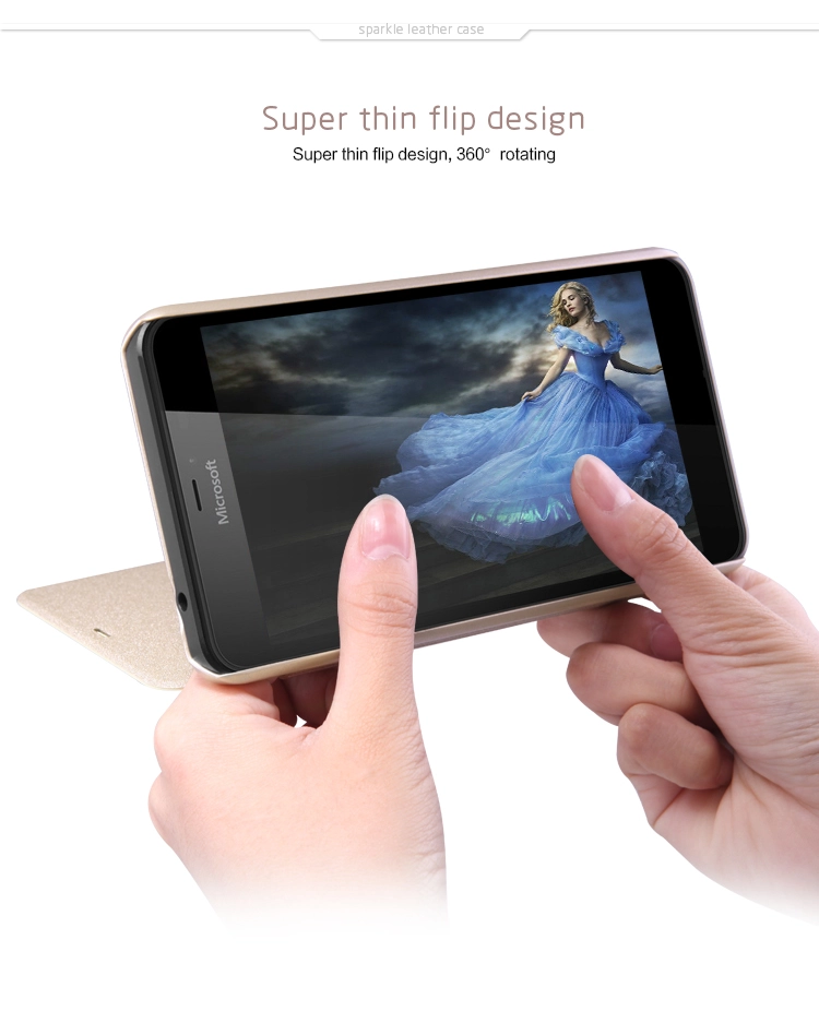 Bao Da Microsoft Lumia 640XL ( Hiệu NillKin, Sparkle Leather Case )