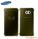 Bao Da Samsung Galaxy S6 G920f Clear View Cover Màu Vàng Chính Hãng
