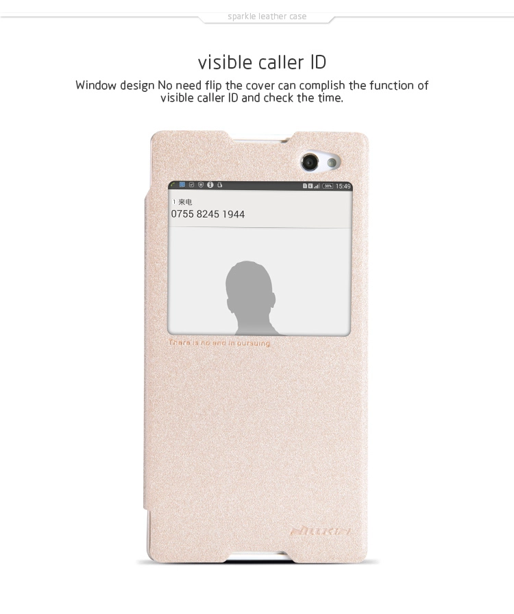 Bao Da Sony Xperia C3 / S55T ( Hiệu NillKin, NEW LEATHER CASE- Sparkle Leather Case )