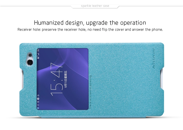 Bao Da Sony Xperia C3 / S55T ( Hiệu NillKin, NEW LEATHER CASE- Sparkle Leather Case )