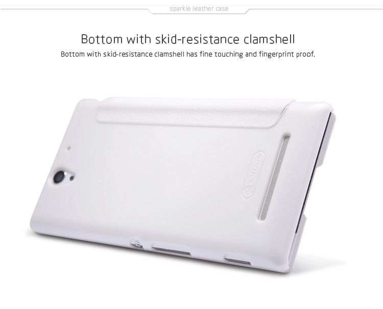 Bao Da Sony Xperia C3 / S55T ( Hiệu NillKin, NEW LEATHER CASE- Sparkle Leather Case )