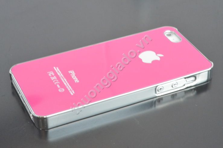Vỏ ốp lưng cho iPhone 5 (Mặt sau là gương kính,viền mạ crôm )