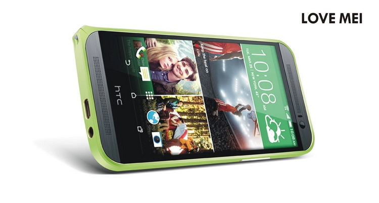 Ốp vành viền HTC One (M8) LoveMei Bumper, hợp kim, siêu mỏng