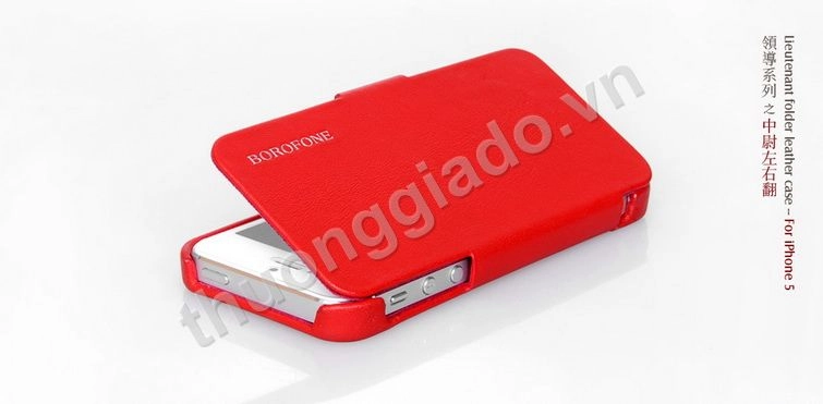 Bao Da Borofone gập ngang cho iPhone 5 ( Lientenant Folder Leather Case)