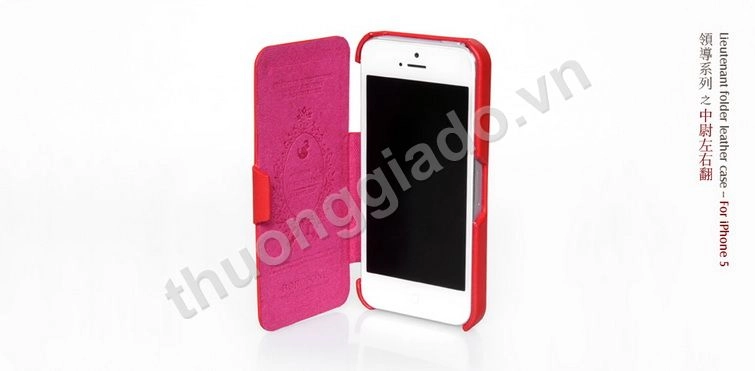 Bao Da Borofone gập ngang cho iPhone 5 ( Lientenant Folder Leather Case)