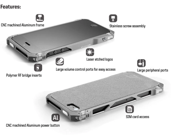 Element Case Sector 5 Aluminum iPhone 5S Case Element Case Sector 5 Aluminum iPhone 5S Case