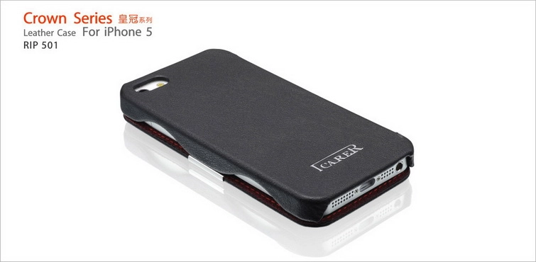 Bao Da iCarer cho iPhone 5 ( Gập mở chiều ngang và có nam châm giữ mặt)